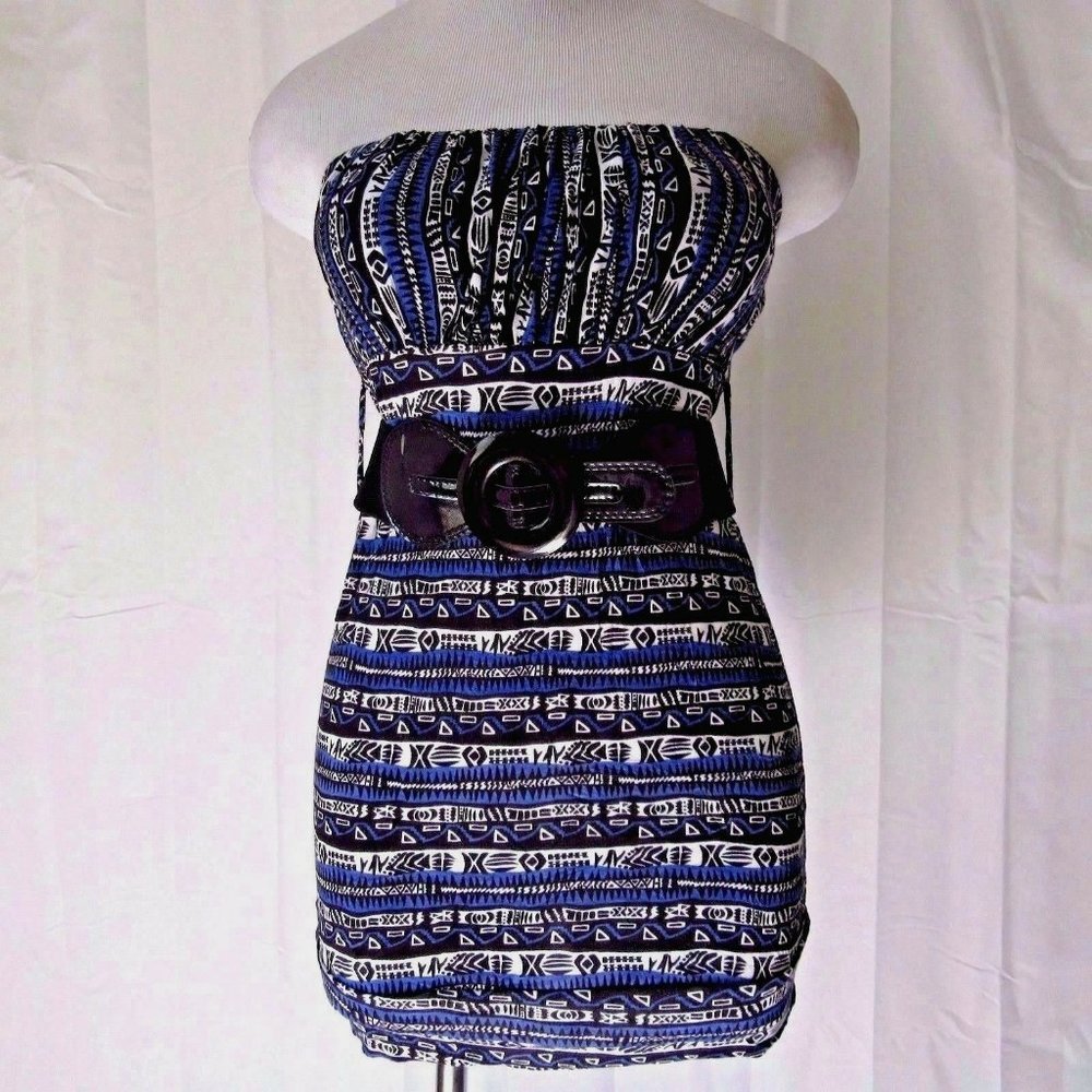 Yabes Womens Shirt Top M Sleeveless Padded Elastic Top Empire Waist Belt New